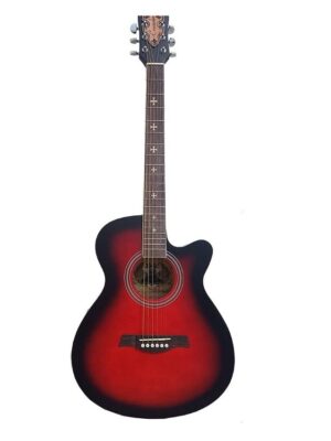 Crusader Acoustic Standard Guitar 39-Inch Black and Red