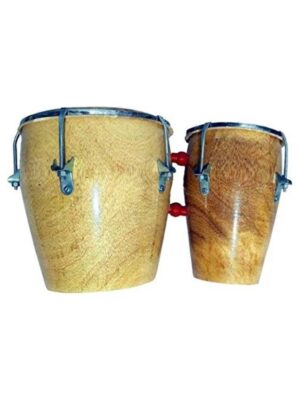 TM  Professional 2 Piece Hand Made Wooden Bongo Drum Set Best Quality