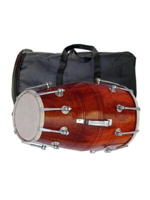 TM Wooden Dholak With Carry Bag Instrument Drum Nuts & Bolt