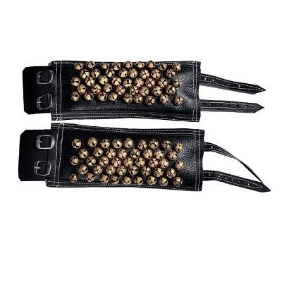 Bharatnatyam Black Leather 5 Line Ghungroo Salangai for Men and Women