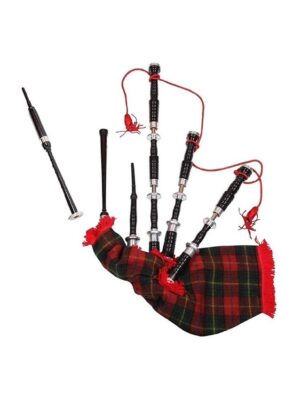 TM New Wood and brass Bag Pipe Black