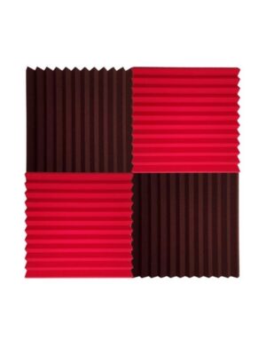 Silence Acoustic® Wedge Soundproofing acoustic foam 2'x2 ft, 2inches (Set of 4) Cherry Red + Wine