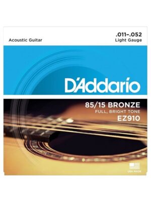 D'Addario Bronze Acoustic Guitar Strings_{.010-.050_Light Gauge}85/15 FULL BRIGHT TONE_Stainless Steel Material