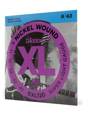 D'Addario EXL120 Nickel Wound Electric Guitar Strings, Super Light