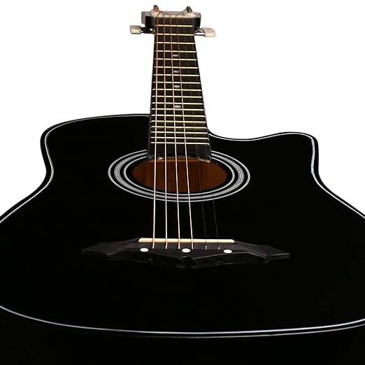 Juarez Acoustic Guitar, 38 Inch Cutaway, JRZ38C/BKNA Black