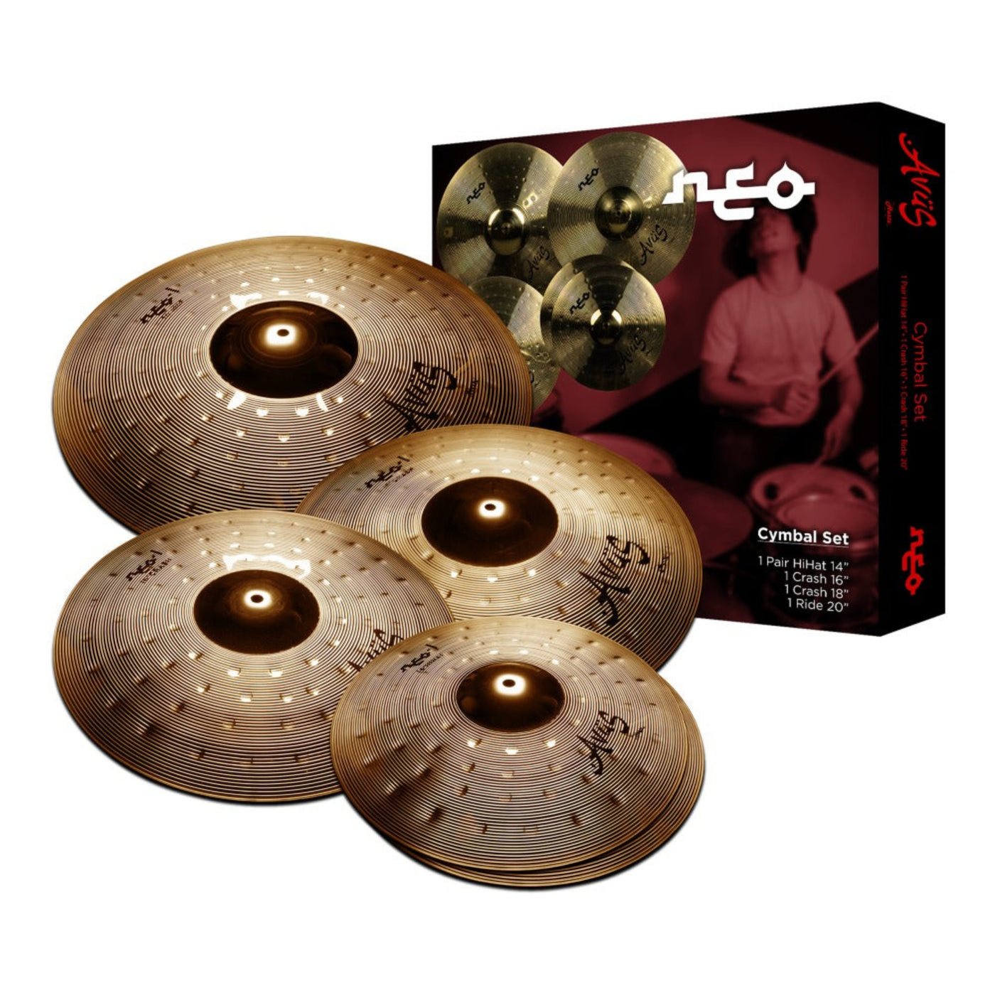 Avus Neo 1 Gold 5 Piece Cymbal Pack 4.17 (6)