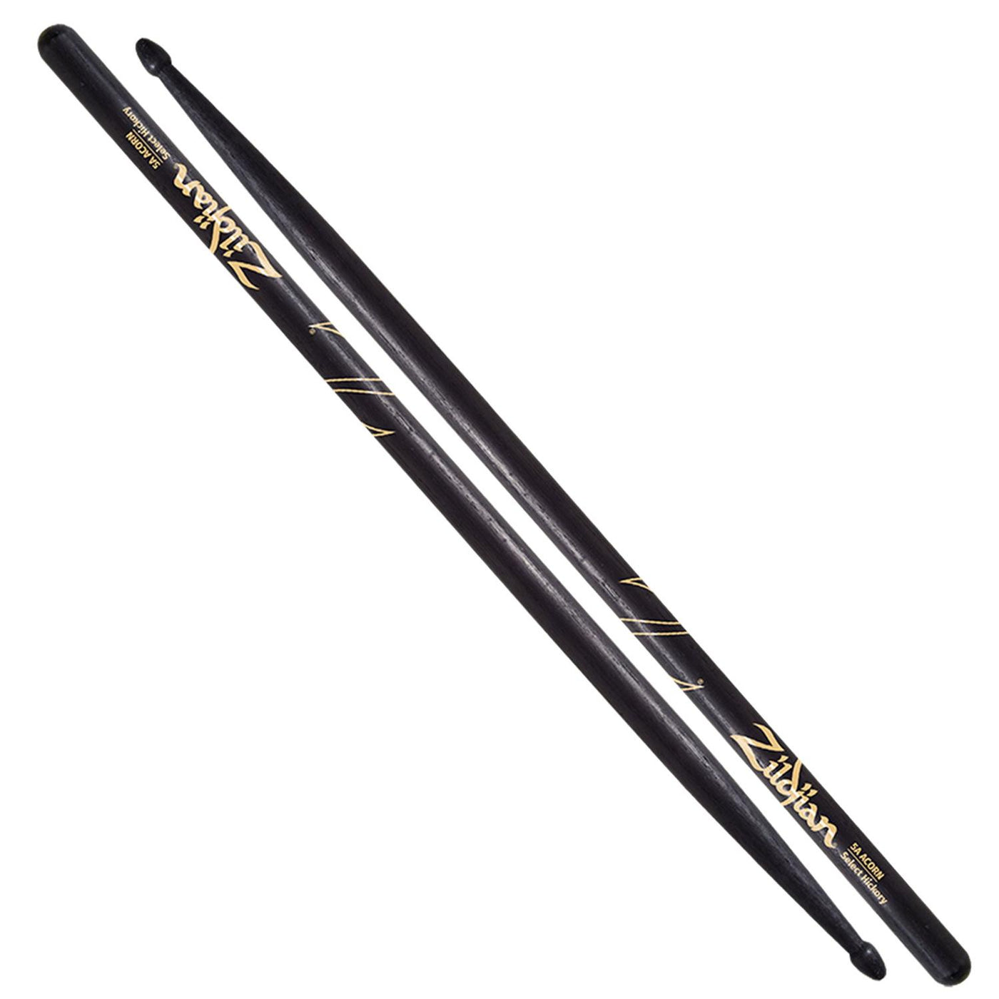 ZILDJIAN 5ACB 5A ACORN BLACK DRUM STICKS