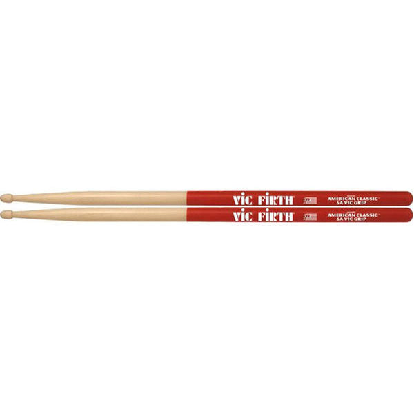 Vic Firth 5A American Hickory Vic Grip Wood Tip Drumsticks 5.0 (2)