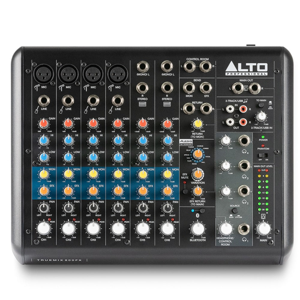 Alto TrueMix 800Fx 8-Channel Compact Mixer with Usb Blutooth and Alesis Multi-Fx 4.67 (3)