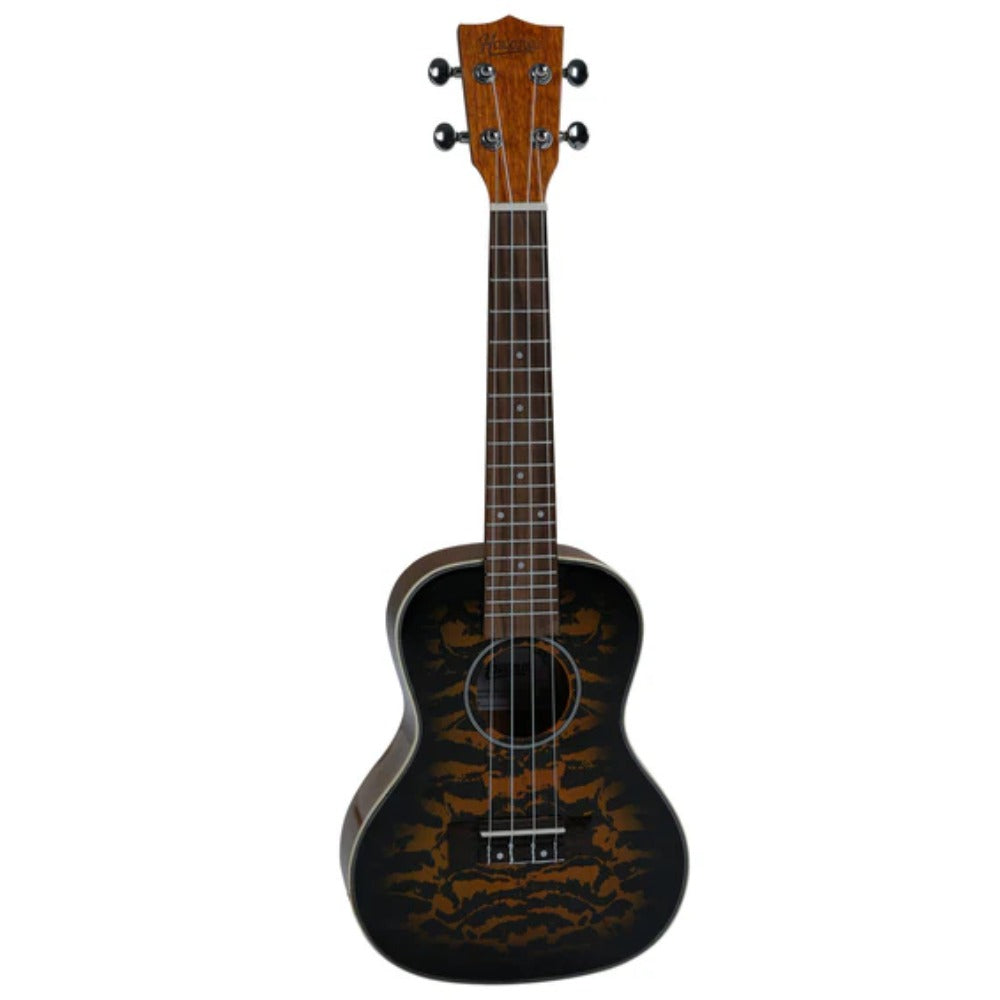 Havana QUK24 Tiger Flame Concert Ukulele - Sunburst