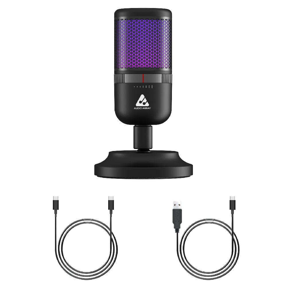 Audio Array AM-C22 Anti Interference Metal Tube RGB USB Microphone - Black