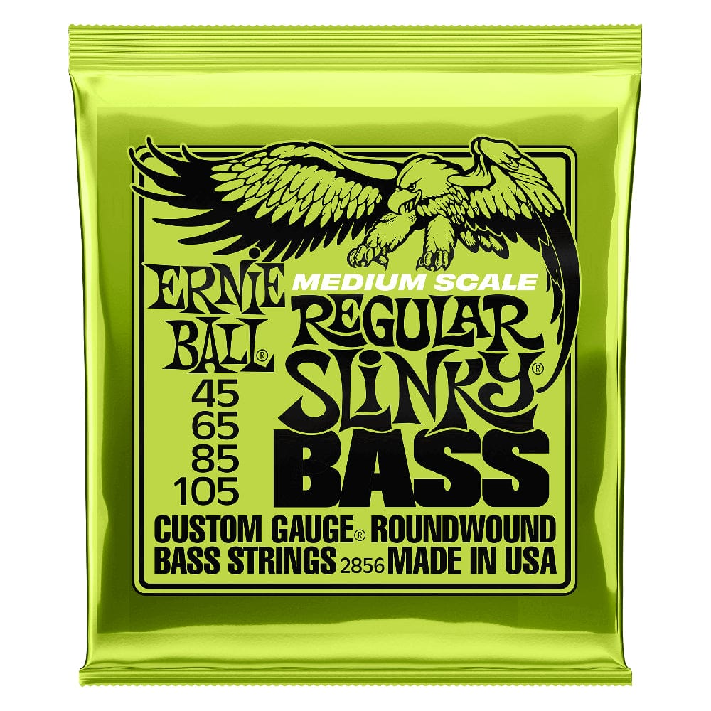 Ernie Ball 2856 Regular Slinky Nickel Wound Medium Scale 4 String Electric Bass Guitar String Set - .045-.105 5.0 (1)
