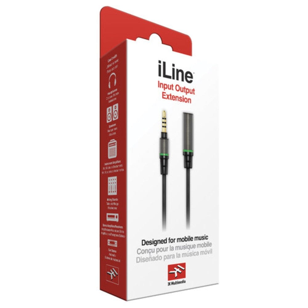 IK Multimedia 23.6 Inch Input Output Extension 1/8 Inch Male TRRS to 1/8 Inch Female TRRS Cable