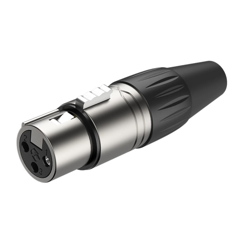 Roxtone RX3FP-NT 3 Pole XLR Female Nickel Plated Shell with Tin Plated Contacts Connector